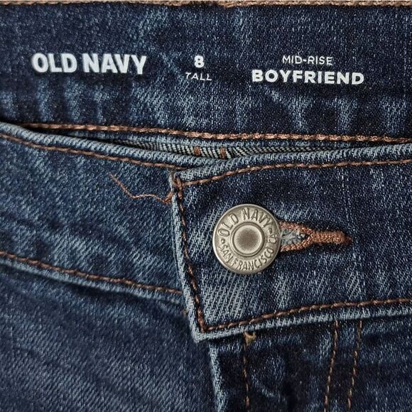 Old Navy Women's Mid Rise Boyfriend Jeans size 8 Tall - Picture 5 of 7